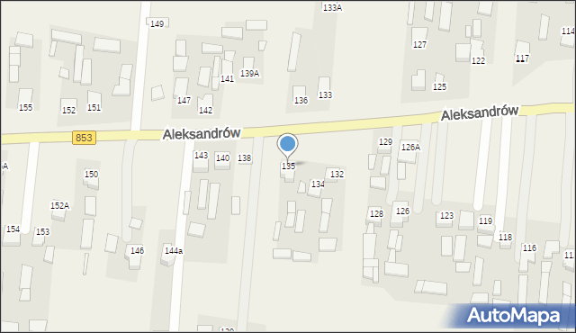 Aleksandrów, Aleksandrów Pierwszy, 135, mapa Aleksandrów