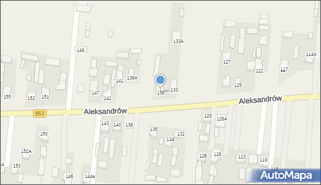 Aleksandrów, Aleksandrów Pierwszy, 136, mapa Aleksandrów