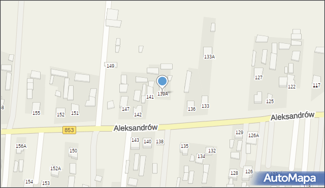 Aleksandrów, Aleksandrów Pierwszy, 139A, mapa Aleksandrów