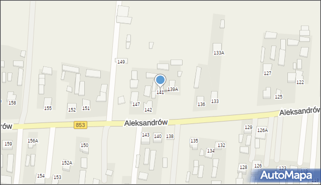 Aleksandrów, Aleksandrów Pierwszy, 141, mapa Aleksandrów