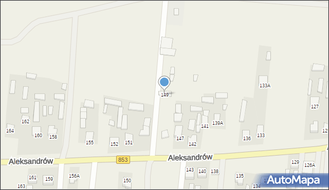 Aleksandrów, Aleksandrów Pierwszy, 149, mapa Aleksandrów