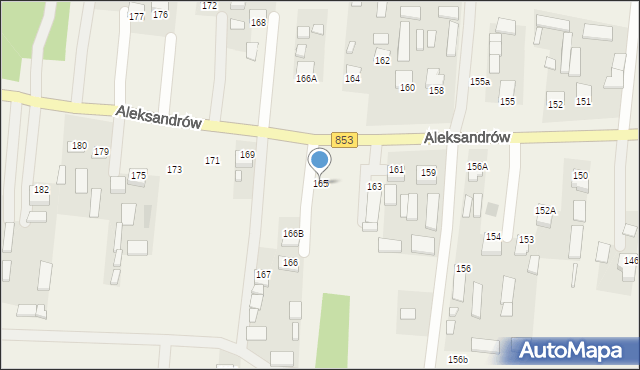 Aleksandrów, Aleksandrów Pierwszy, 165, mapa Aleksandrów