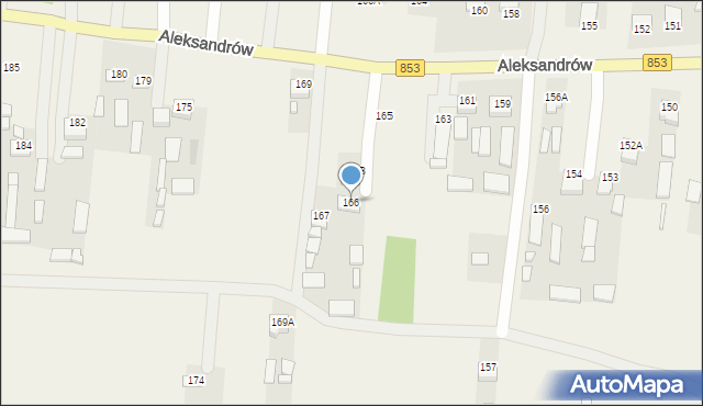 Aleksandrów, Aleksandrów Pierwszy, 166, mapa Aleksandrów