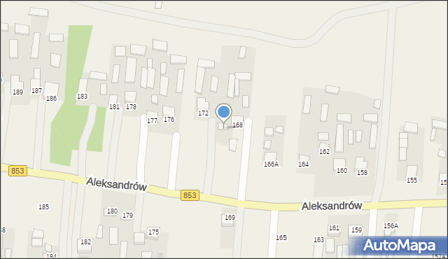 Aleksandrów, Aleksandrów Pierwszy, 170, mapa Aleksandrów