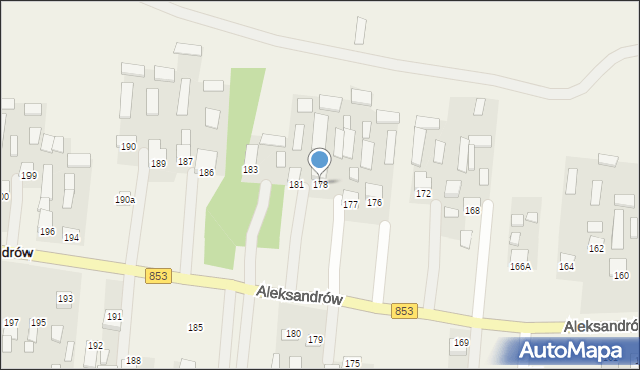 Aleksandrów, Aleksandrów Pierwszy, 178, mapa Aleksandrów