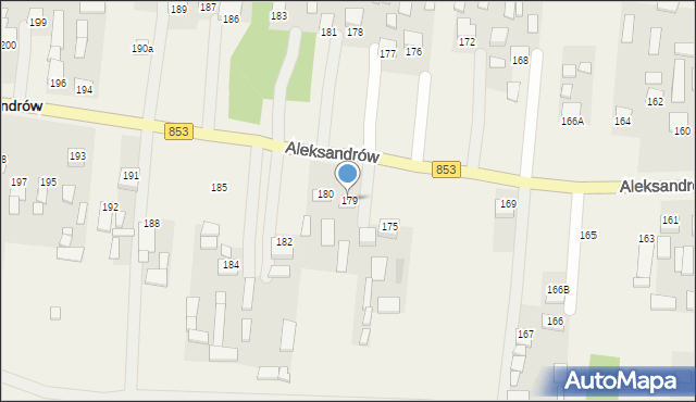 Aleksandrów, Aleksandrów Pierwszy, 179, mapa Aleksandrów