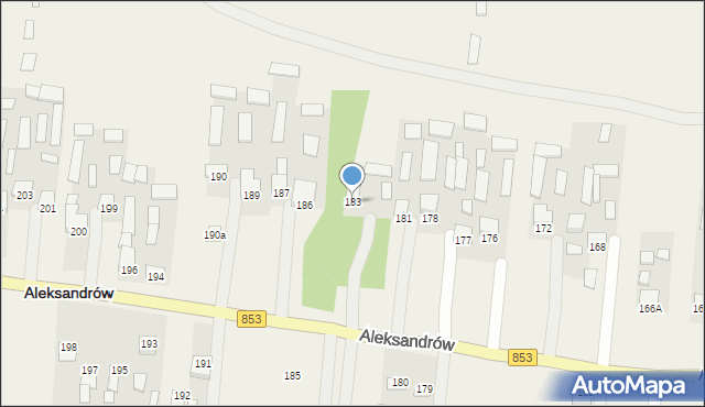 Aleksandrów, Aleksandrów Pierwszy, 183, mapa Aleksandrów