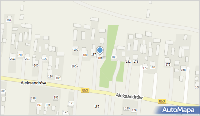 Aleksandrów, Aleksandrów Pierwszy, 186, mapa Aleksandrów