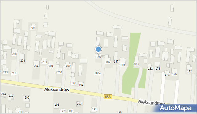 Aleksandrów, Aleksandrów Pierwszy, 190, mapa Aleksandrów