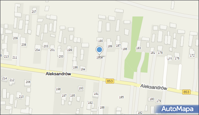 Aleksandrów, Aleksandrów Pierwszy, 190a, mapa Aleksandrów