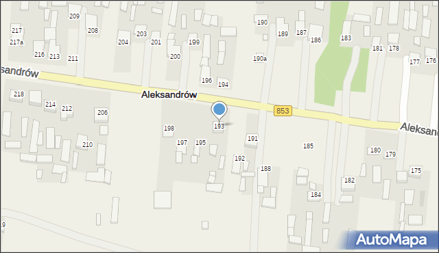 Aleksandrów, Aleksandrów Pierwszy, 193, mapa Aleksandrów