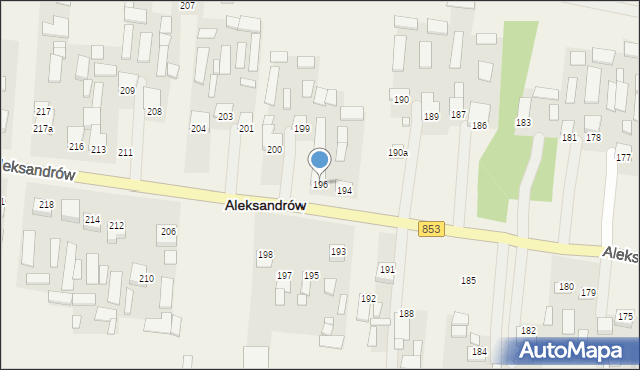 Aleksandrów, Aleksandrów Pierwszy, 196, mapa Aleksandrów