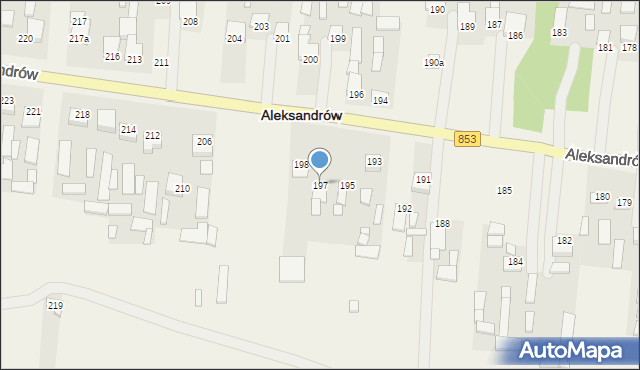 Aleksandrów, Aleksandrów Pierwszy, 197, mapa Aleksandrów