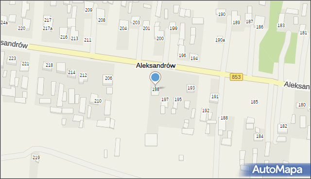 Aleksandrów, Aleksandrów Pierwszy, 198, mapa Aleksandrów