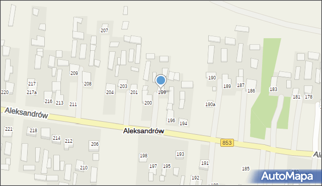 Aleksandrów, Aleksandrów Pierwszy, 199, mapa Aleksandrów