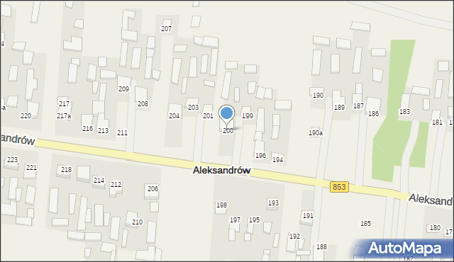 Aleksandrów, Aleksandrów Pierwszy, 200, mapa Aleksandrów