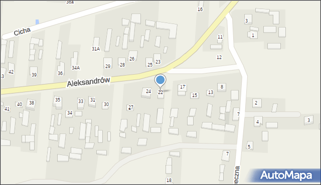 Aleksandrów, Aleksandrów Pierwszy, 22, mapa Aleksandrów