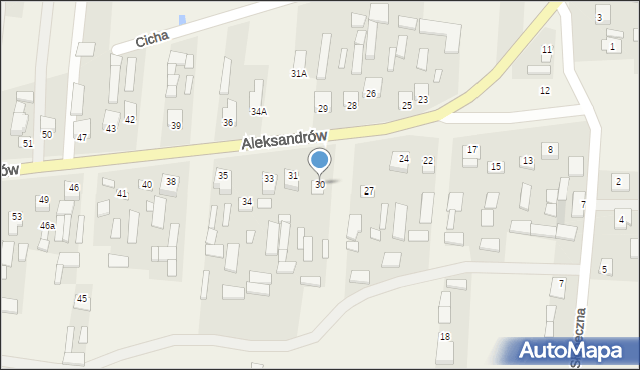 Aleksandrów, Aleksandrów Pierwszy, 30, mapa Aleksandrów