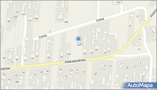 Aleksandrów, Aleksandrów Pierwszy, 31A, mapa Aleksandrów