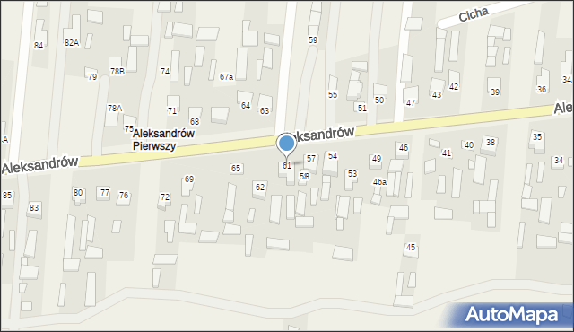 Aleksandrów, Aleksandrów Pierwszy, 61, mapa Aleksandrów