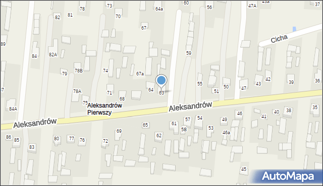 Aleksandrów, Aleksandrów Pierwszy, 63, mapa Aleksandrów