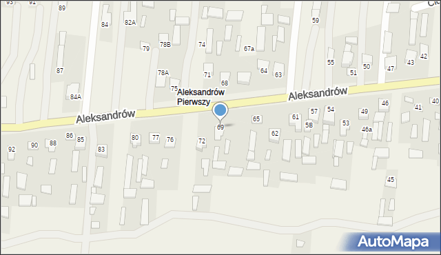 Aleksandrów, Aleksandrów Pierwszy, 69, mapa Aleksandrów