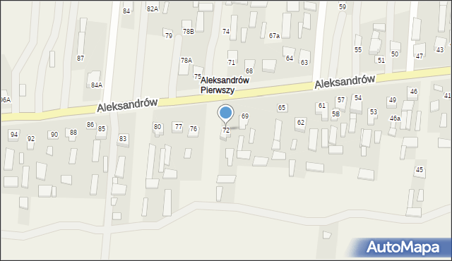 Aleksandrów, Aleksandrów Pierwszy, 72, mapa Aleksandrów