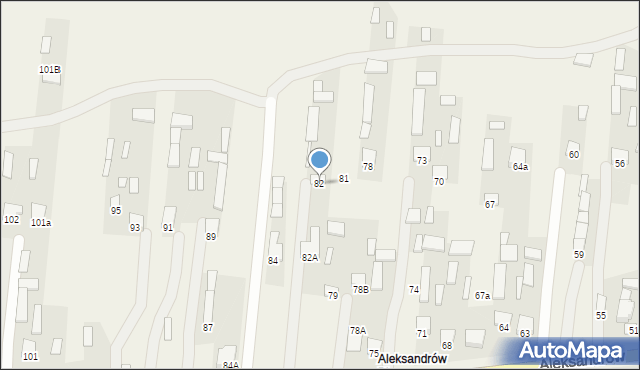 Aleksandrów, Aleksandrów Pierwszy, 82, mapa Aleksandrów