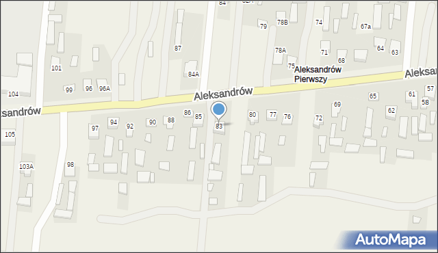 Aleksandrów, Aleksandrów Pierwszy, 83, mapa Aleksandrów