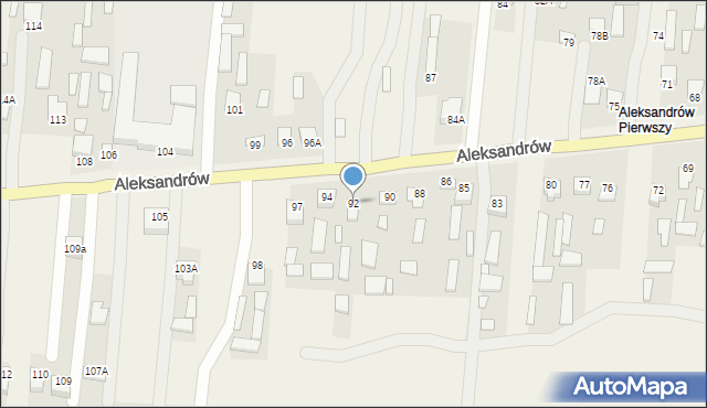 Aleksandrów, Aleksandrów Pierwszy, 92, mapa Aleksandrów