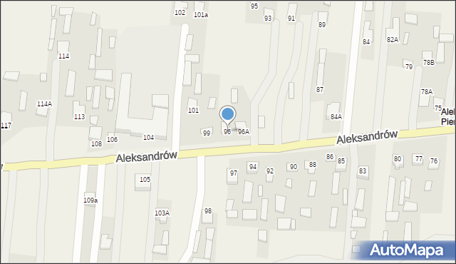 Aleksandrów, Aleksandrów Pierwszy, 96, mapa Aleksandrów