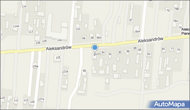 Aleksandrów, Aleksandrów Pierwszy, 97, mapa Aleksandrów