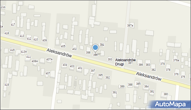 Aleksandrów, Aleksandrów Trzeci, 396, mapa Aleksandrów