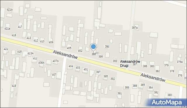 Aleksandrów, Aleksandrów Trzeci, 398, mapa Aleksandrów