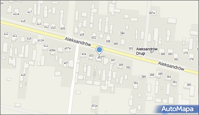 Aleksandrów, Aleksandrów Trzeci, 401, mapa Aleksandrów