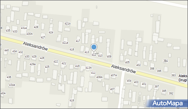 Aleksandrów, Aleksandrów Trzeci, 412, mapa Aleksandrów