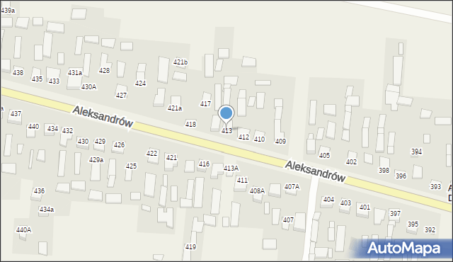 Aleksandrów, Aleksandrów Trzeci, 413, mapa Aleksandrów