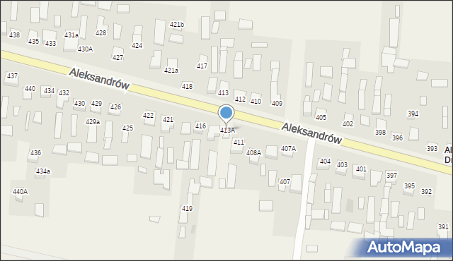 Aleksandrów, Aleksandrów Trzeci, 413A, mapa Aleksandrów