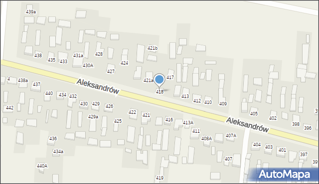 Aleksandrów, Aleksandrów Trzeci, 418, mapa Aleksandrów