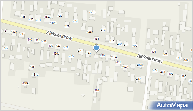 Aleksandrów, Aleksandrów Trzeci, 420, mapa Aleksandrów