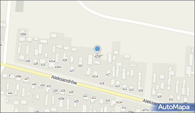 Aleksandrów, Aleksandrów Trzeci, 421b, mapa Aleksandrów