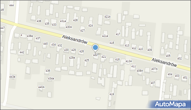 Aleksandrów, Aleksandrów Trzeci, 422, mapa Aleksandrów