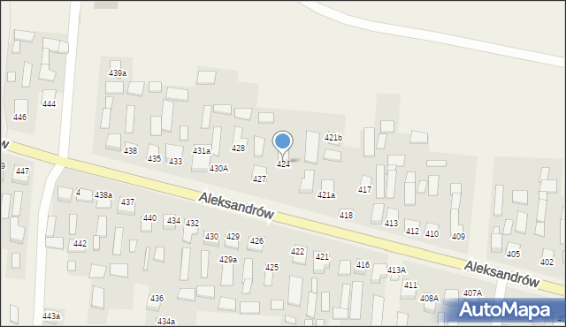 Aleksandrów, Aleksandrów Trzeci, 424, mapa Aleksandrów