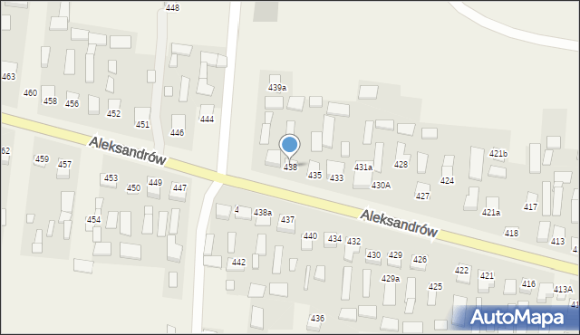 Aleksandrów, Aleksandrów Trzeci, 438, mapa Aleksandrów