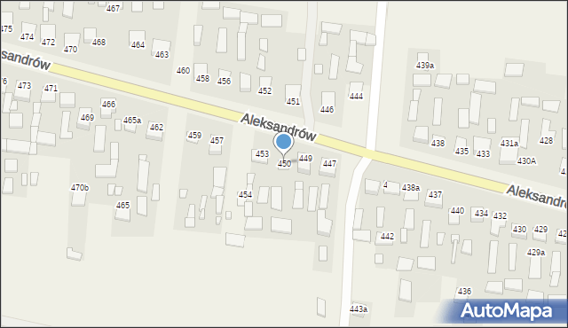 Aleksandrów, Aleksandrów Trzeci, 450, mapa Aleksandrów