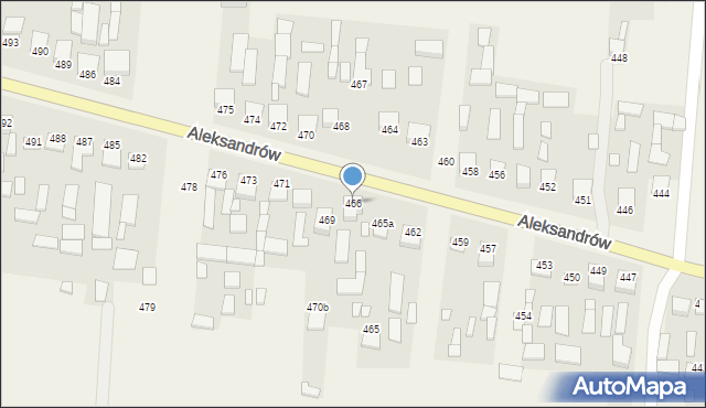 Aleksandrów, Aleksandrów Trzeci, 466, mapa Aleksandrów