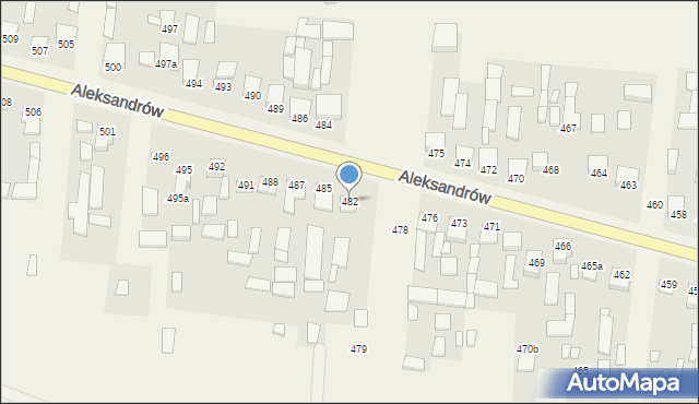 Aleksandrów, Aleksandrów Trzeci, 482, mapa Aleksandrów