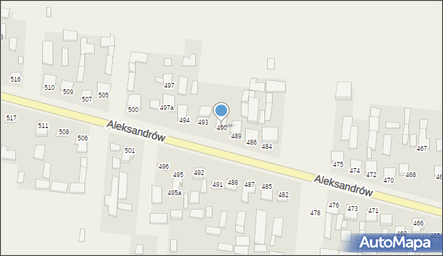 Aleksandrów, Aleksandrów Trzeci, 490, mapa Aleksandrów