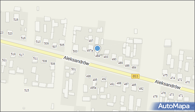 Aleksandrów, Aleksandrów Trzeci, 494, mapa Aleksandrów