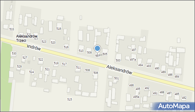 Aleksandrów, Aleksandrów Trzeci, 507, mapa Aleksandrów